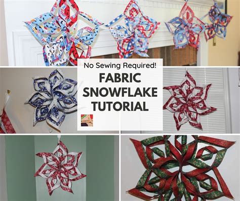 metallic snowflake fabric|how to make fabric snowflakes.